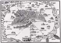Miniatura della veduta di Venezia di Bordone
