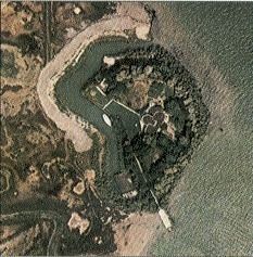 Veduta aerea dell'isola di Crevan