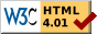 Valida il codice HTML 4.01 della pagina corrente - collegamento al sito, in lingua inglese, del W3C