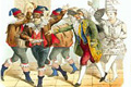G. Rosa, Scene del carnevale di Venezia, litografia acquerellata, 1856