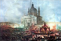 Dipinto raffigurante la festa notturna del Redentore