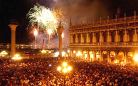 Fuochi d'artificio visti da Piazza San Marco