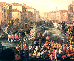 Il corteo di imbarcazioni